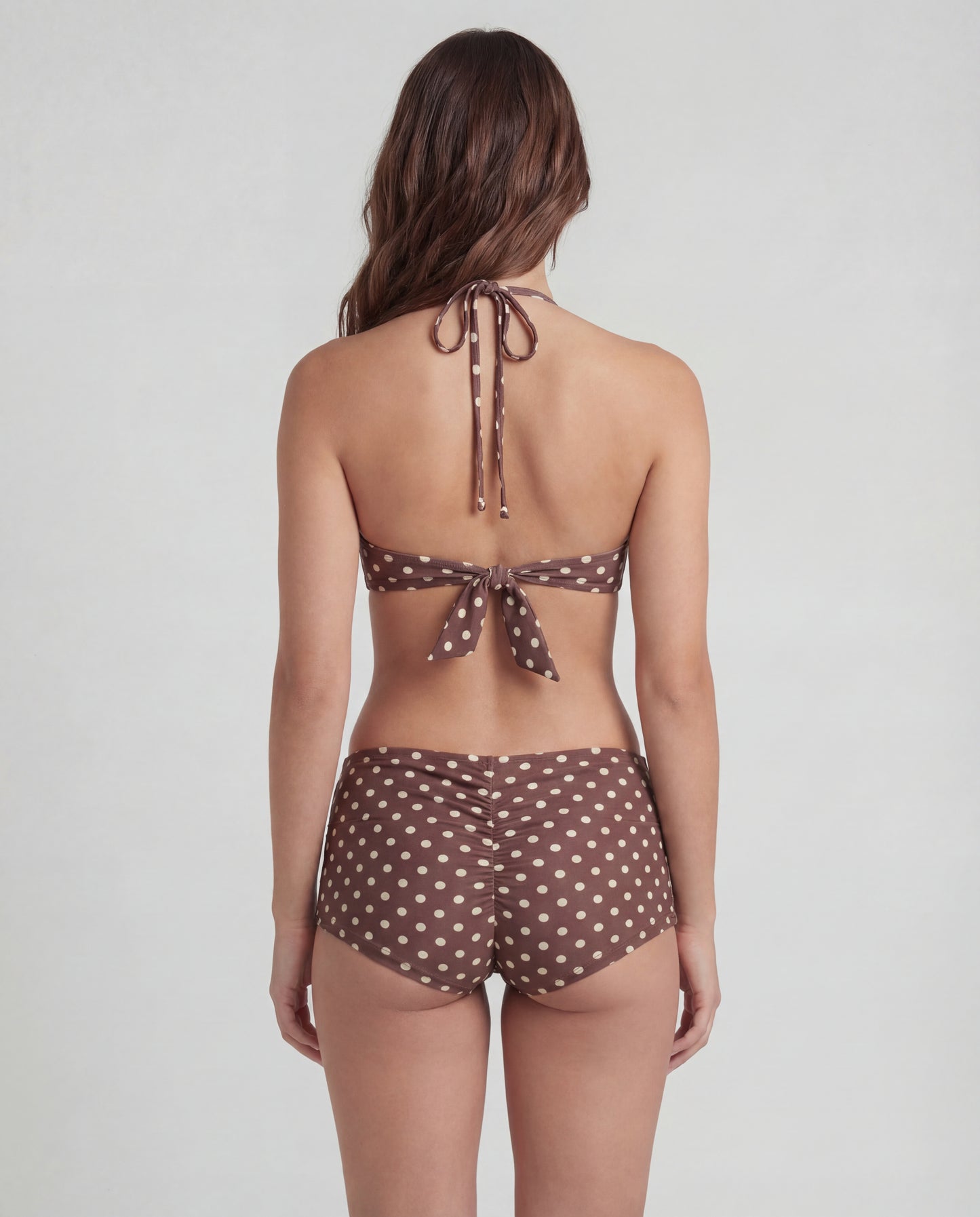 Brown Polka Dot SwimShort